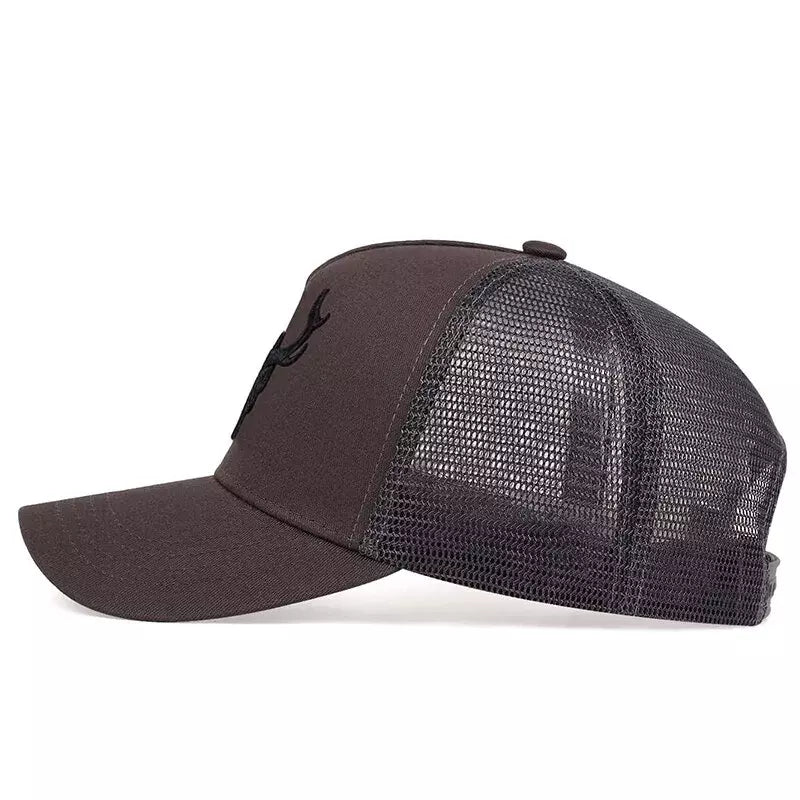 Deer Head Cotton Trucker Cap