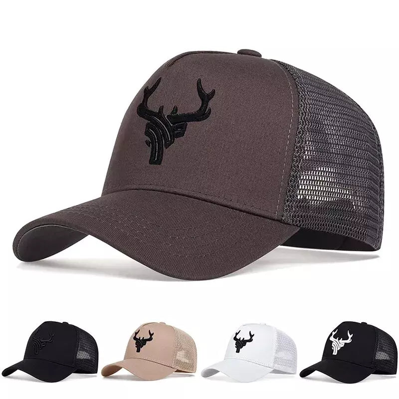 Deer Head Cotton Trucker Cap