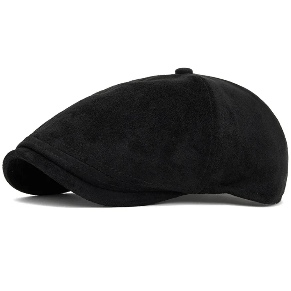 Delacroix Retro Suede Newsboy Cap