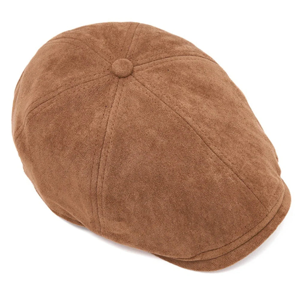 Delacroix Retro Suede Newsboy Cap