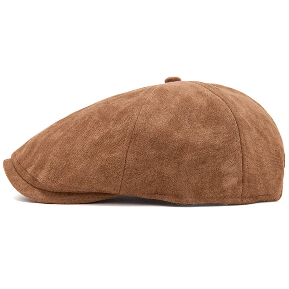 Delacroix Retro Suede Newsboy Cap