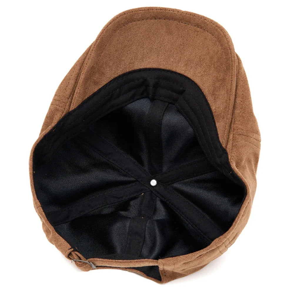 Delacroix Retro Suede Newsboy Cap