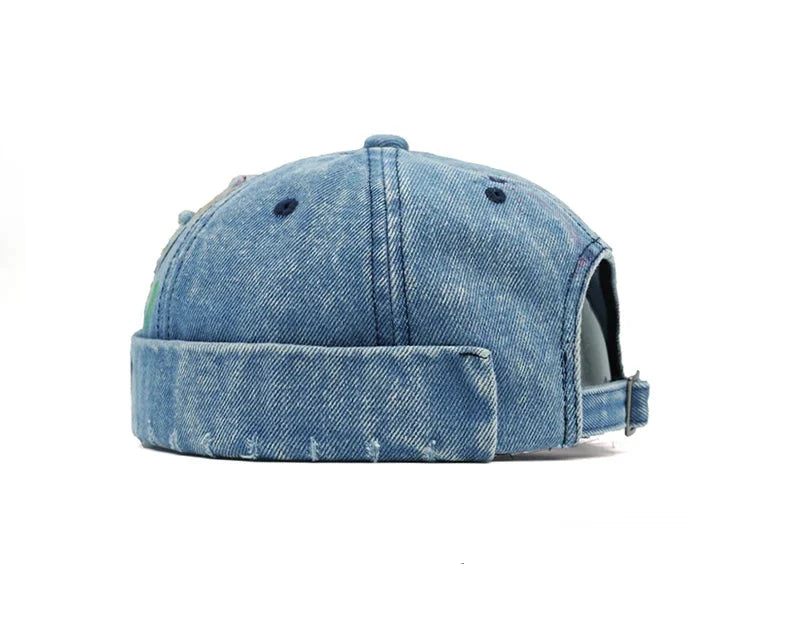 Delaware Distressed Ripped Denim Docker Cap