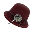Deneuve Women Winter Wool Bowler Hat