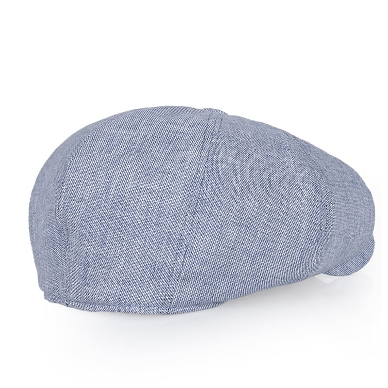 Derby Blue Linen Newsboy Cap