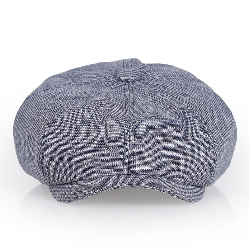 Derby Blue Linen Newsboy Cap