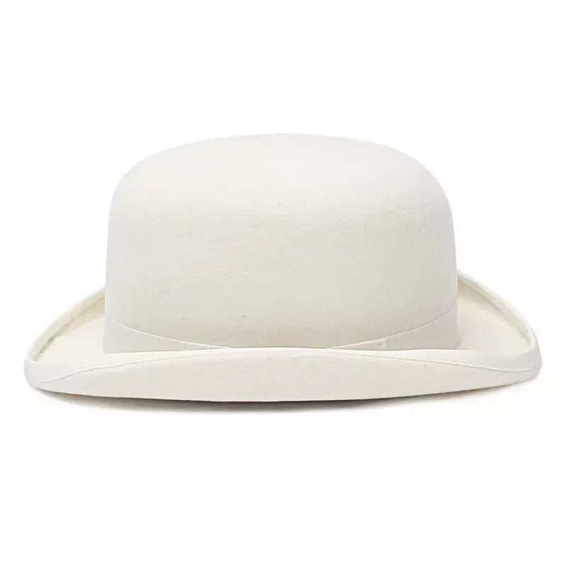 Derby White Scottish Wool Bowler Hat