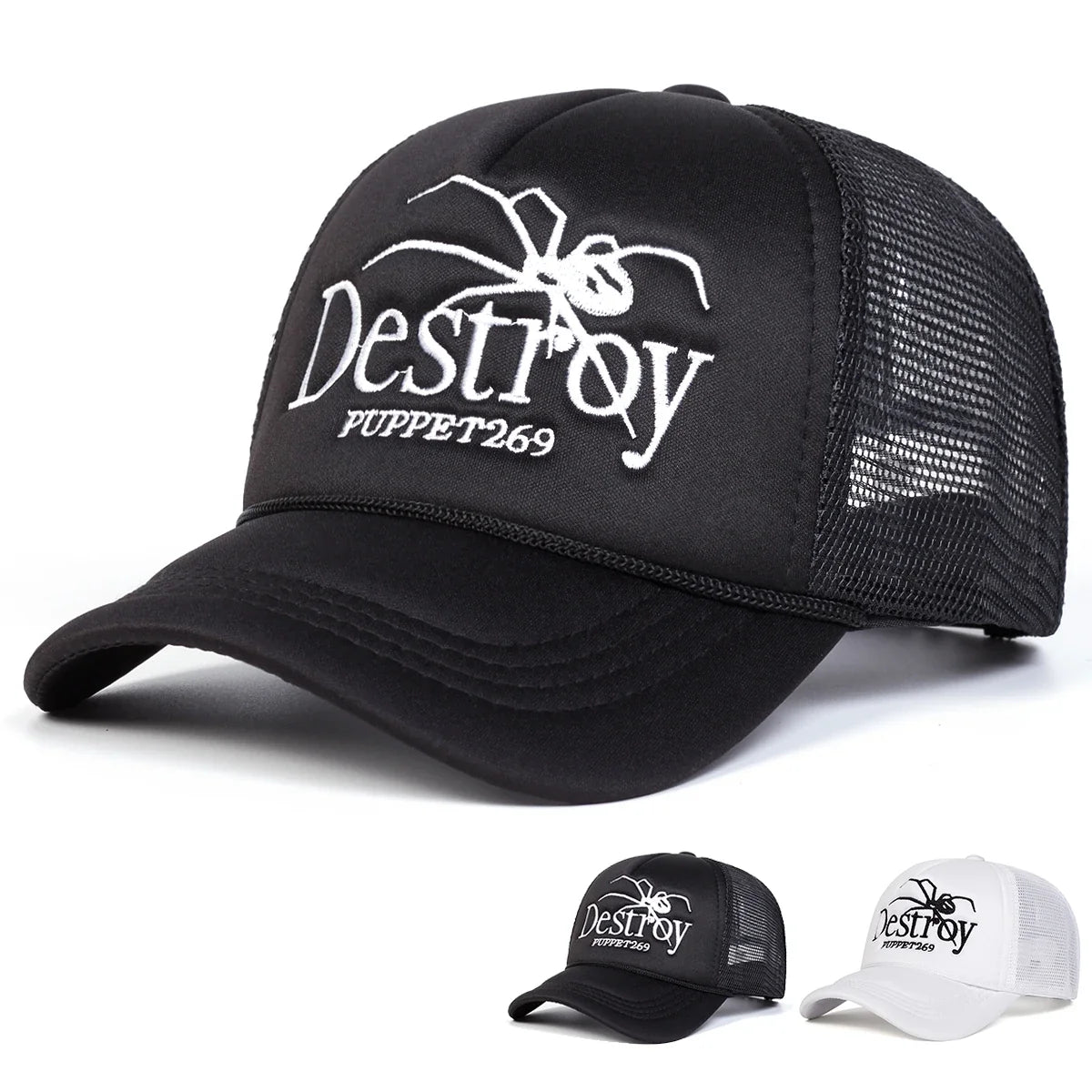 Destroy Spider Puppet 269 Trucker Cap