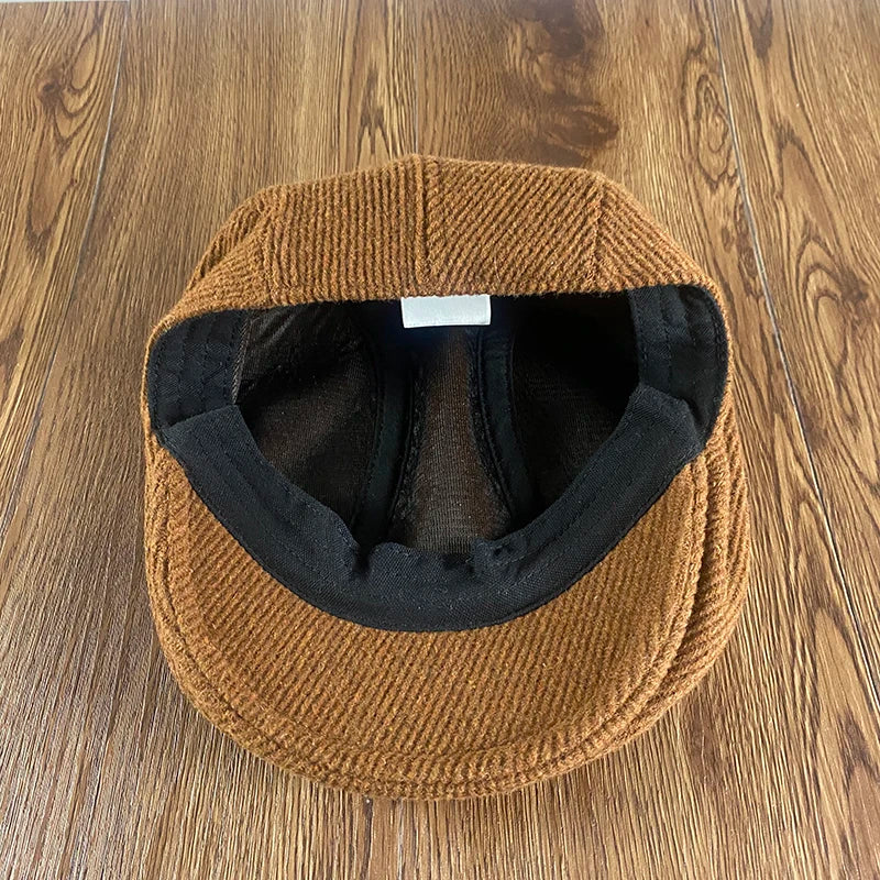 Detroit Vintage Striped Flat Cap