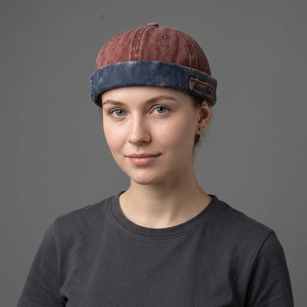 Devifon Distressed Washed Cotton Docker Cap