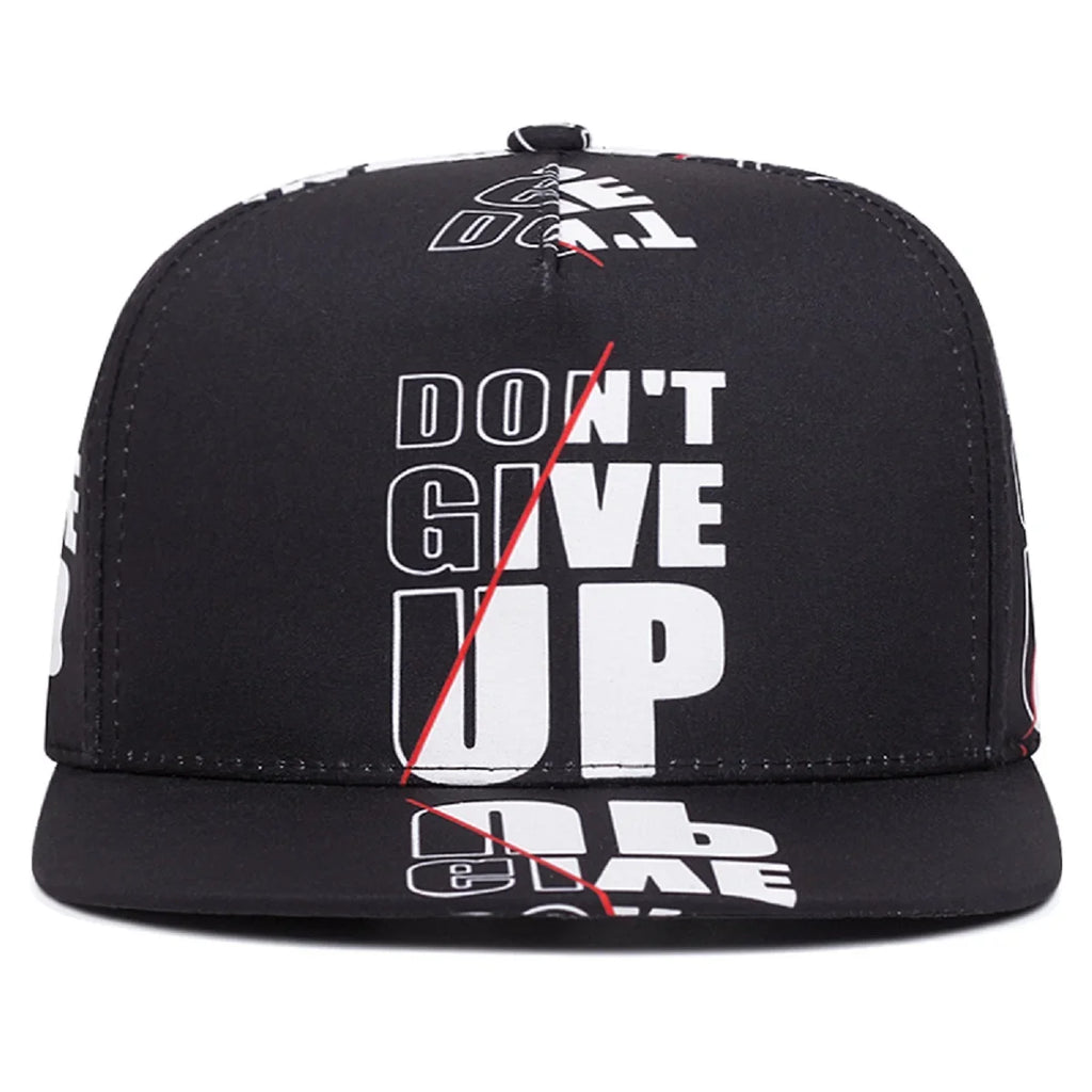 Don't Give Up Black Snapback Cap