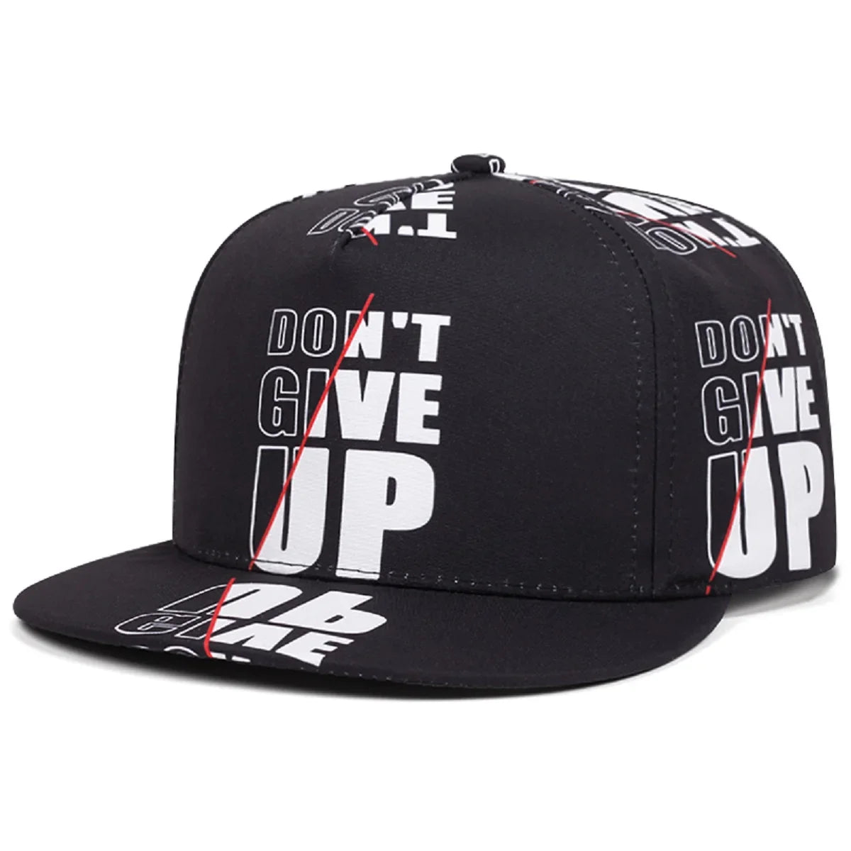 Don't Give Up Black Snapback Cap