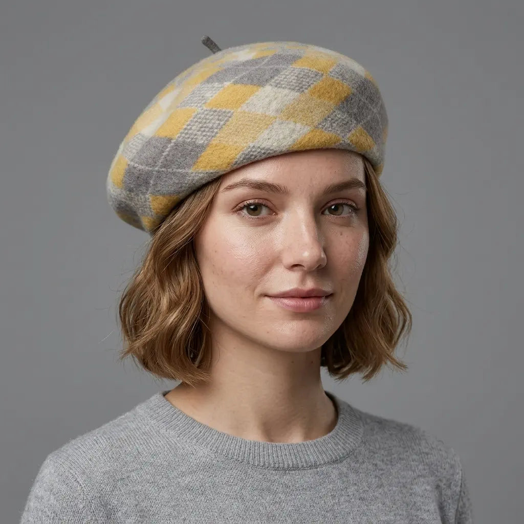 Dordogne Women Rhombuses Wool Beret