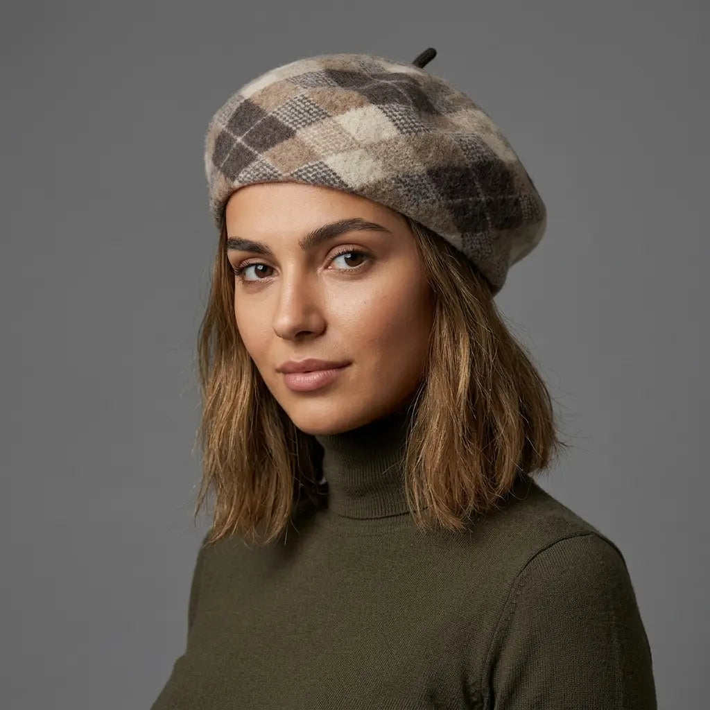 Dordogne Women Rhombuses Wool Beret