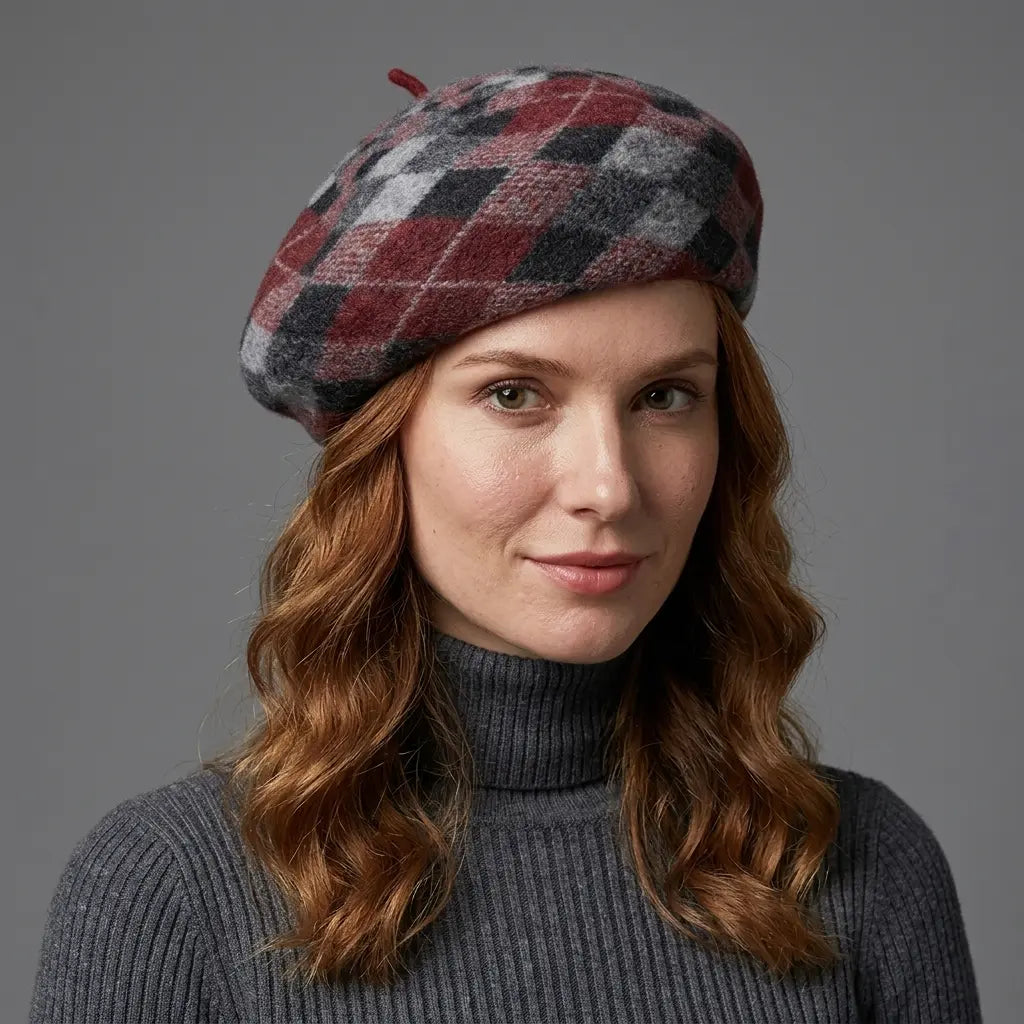 Dordogne Women Rhombuses Wool Beret