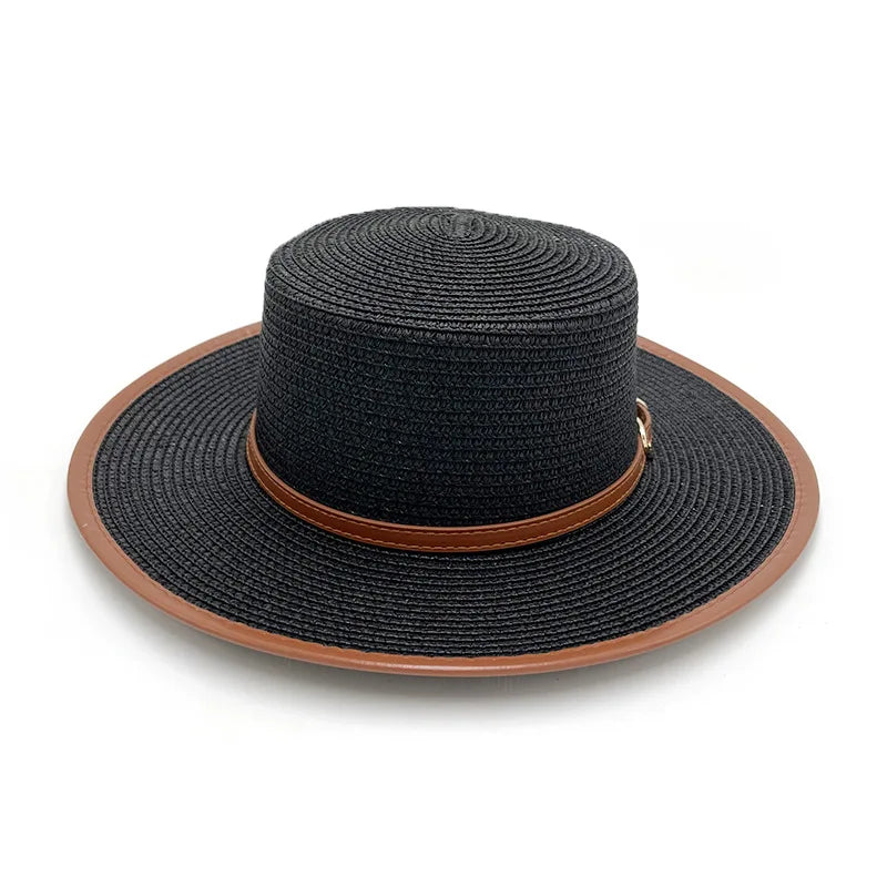 Dos Santos Summer Straw Boater Hat