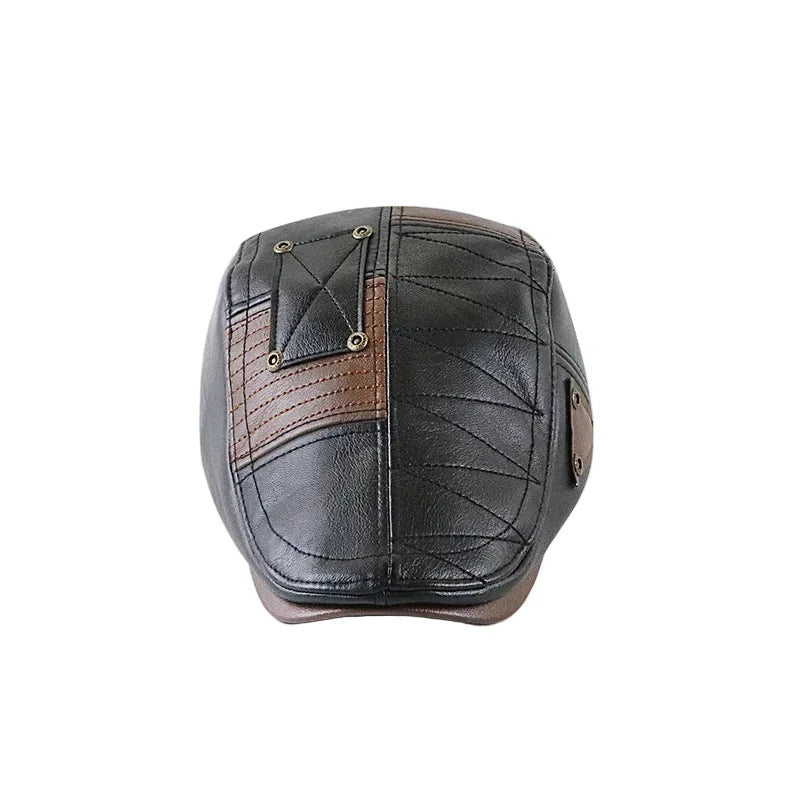Douglas Leather Duckbill Flat Cap