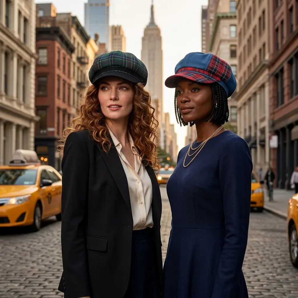Douglas Women Retro Tartan Newsboy Cap