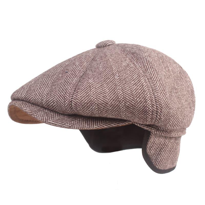 Dover Herringbone Earflaps Newsboy Cap