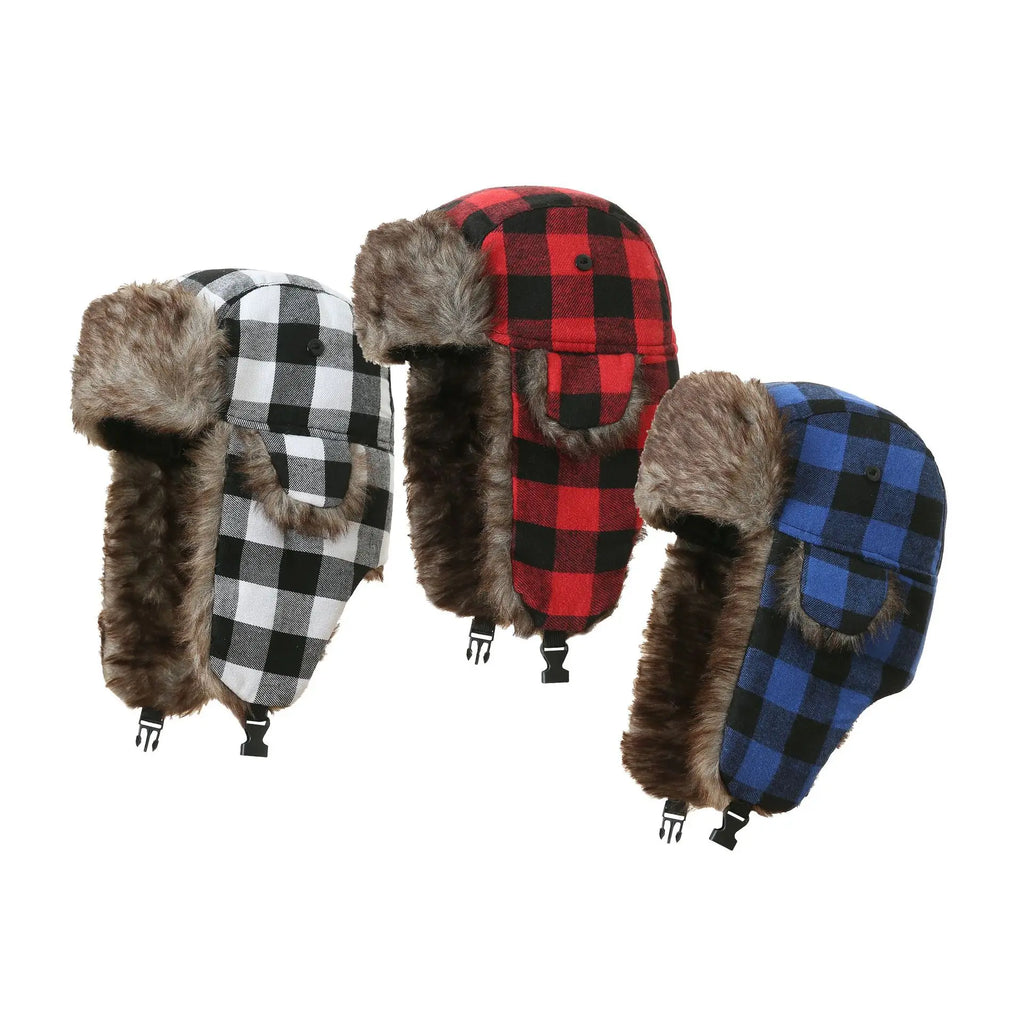 Drammen Winter Plaid Trapper Bomber Hat