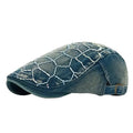 Dream of Spring Floral Denim Flat Cap