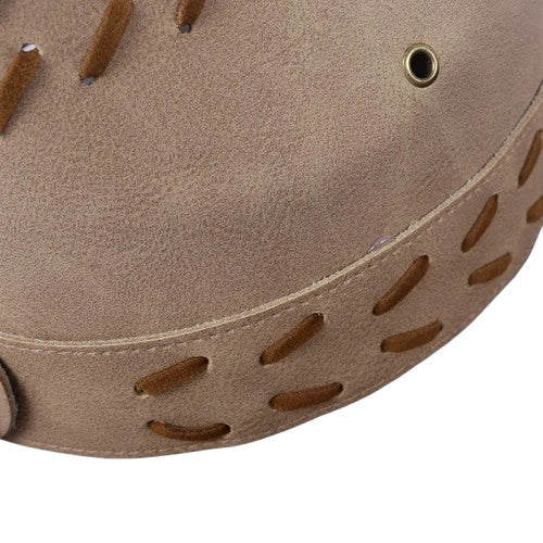 Dual Revolver Brown Leather Cowboy Hat