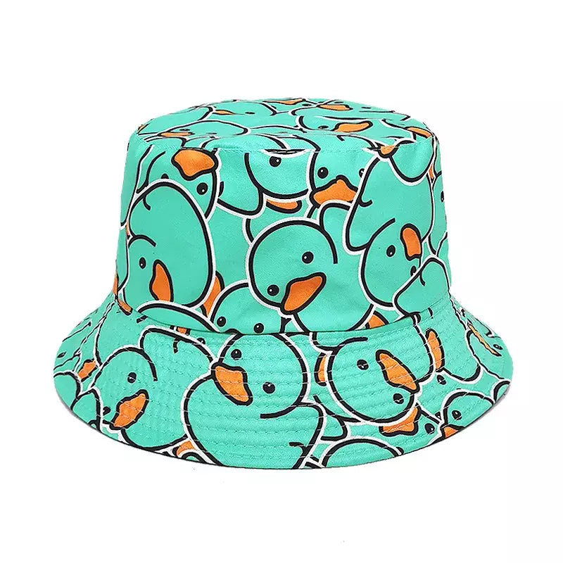 Duck Cartoon Reversible Bucket Hat
