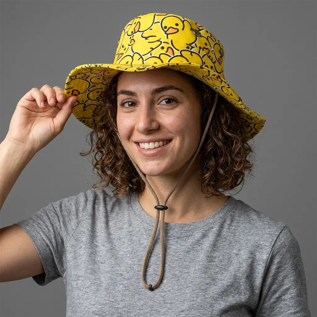 Ducks Cartoon Retro Fisherman Bucket Hat