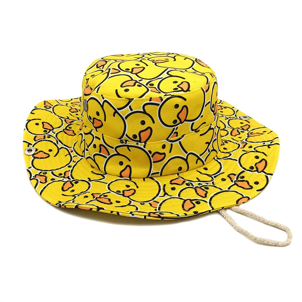 Ducks Cartoon Retro Fisherman Bucket Hat