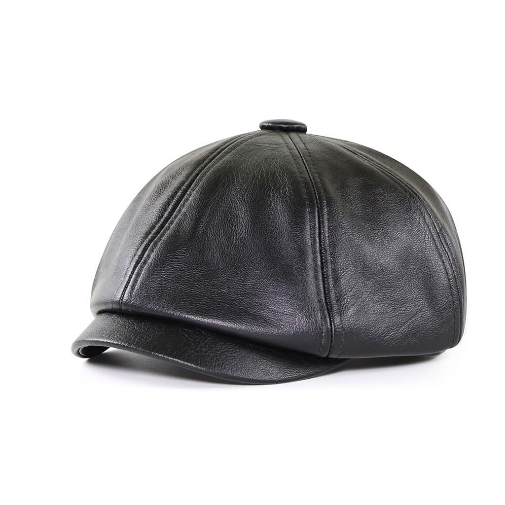 Dusseldorf Leather Newsboy Cap