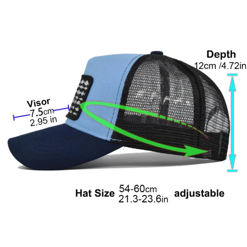 EEUU Flag Fishes Trucker Cap