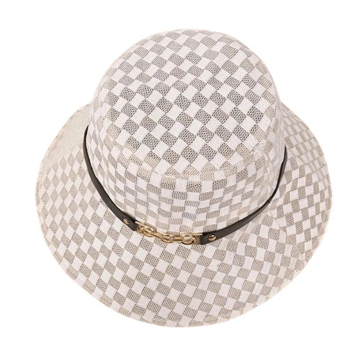 Eagan Summer Plaid Straw Bucket Hat