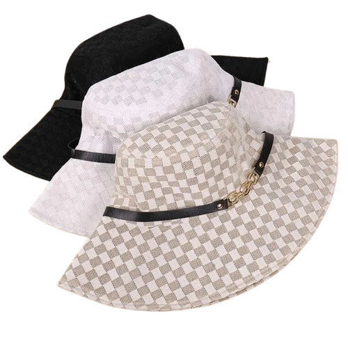 Eagan Summer Plaid Straw Bucket Hat