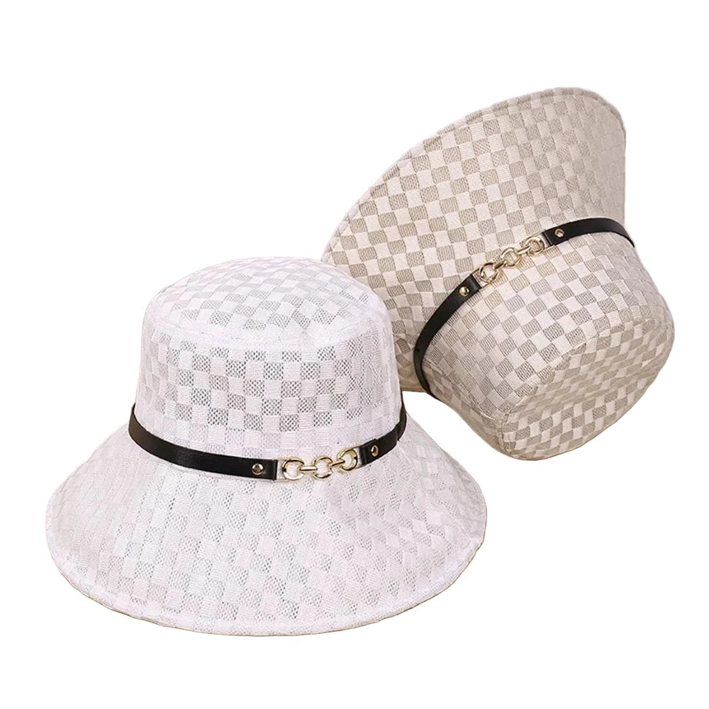 Eagan Summer Plaid Straw Bucket Hat