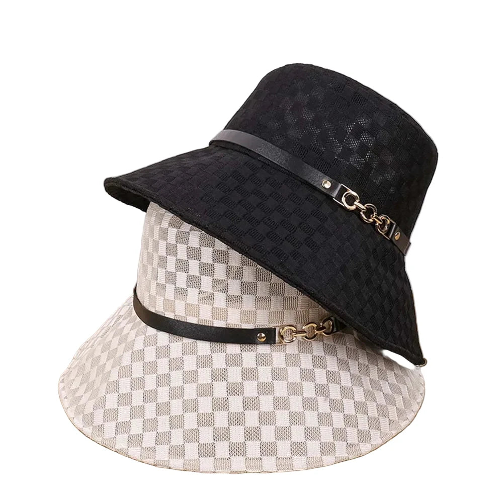 Eagan Summer Plaid Straw Bucket Hat