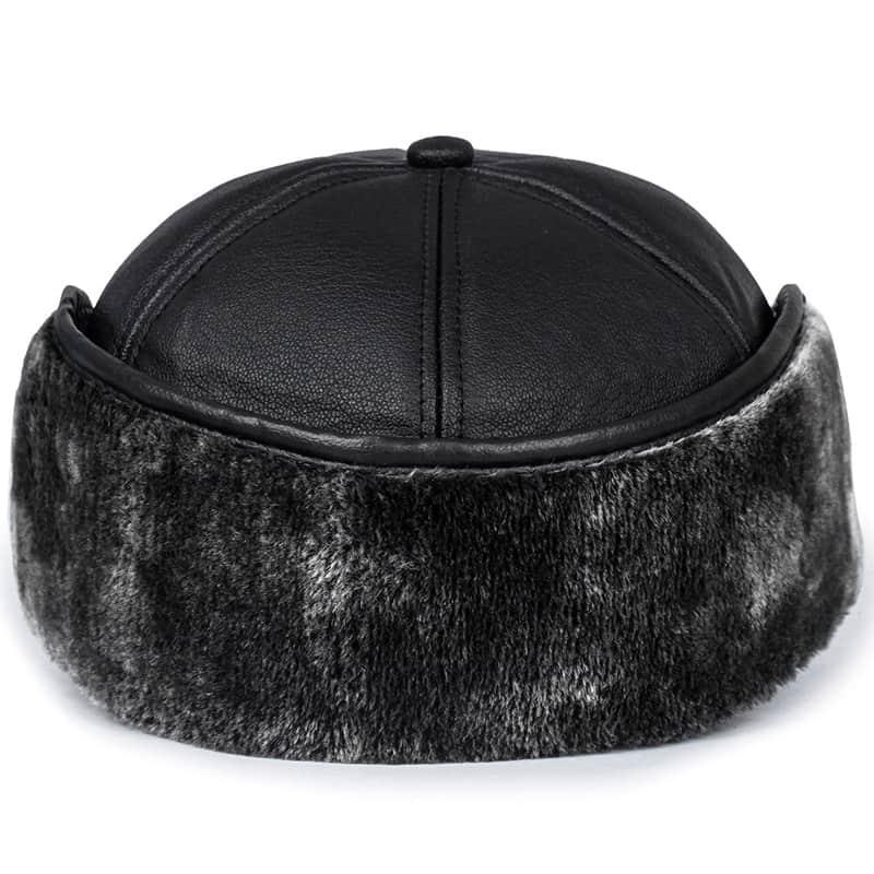 Earflaps Lined Leather Baseball Cap