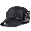 Earflaps Lined Leather Baseball Cap
