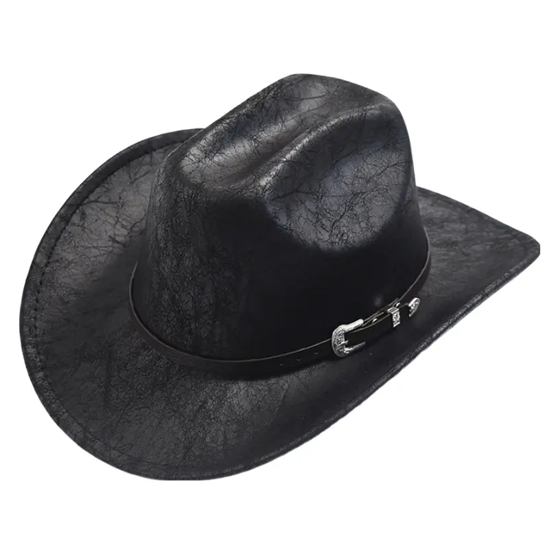 Eastwood Black Leather Cowboy Hat