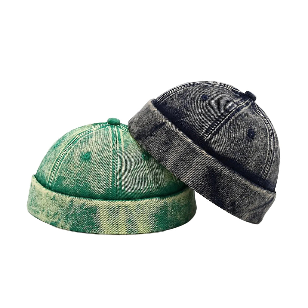 Edinburgh Washed Cotton Distressed Brimless Docker Cap
