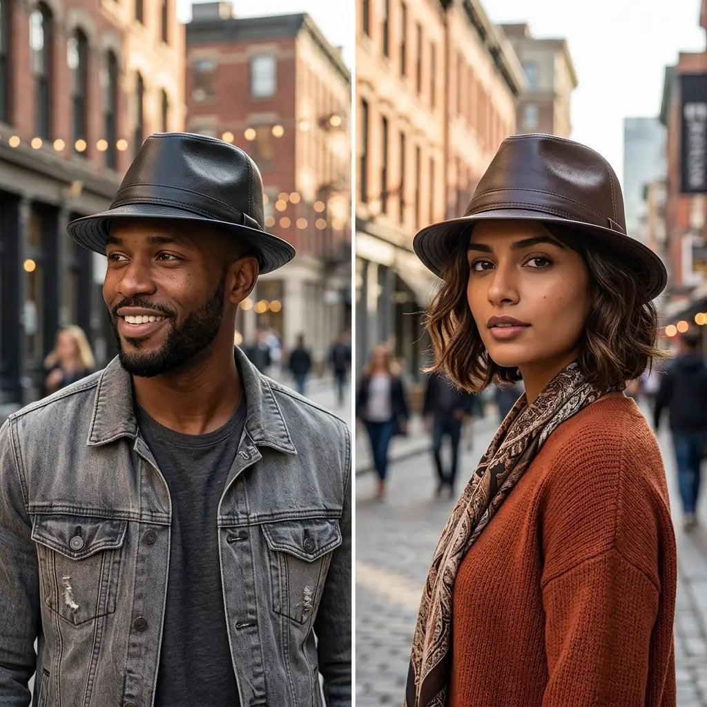 Ellington Genuine Leather Trilby Hat