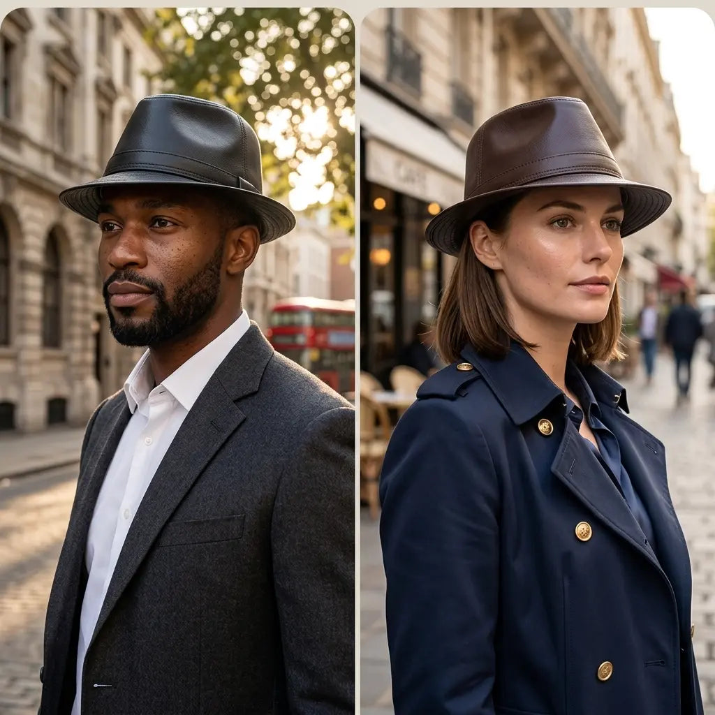 Ellington Genuine Leather Trilby Hat