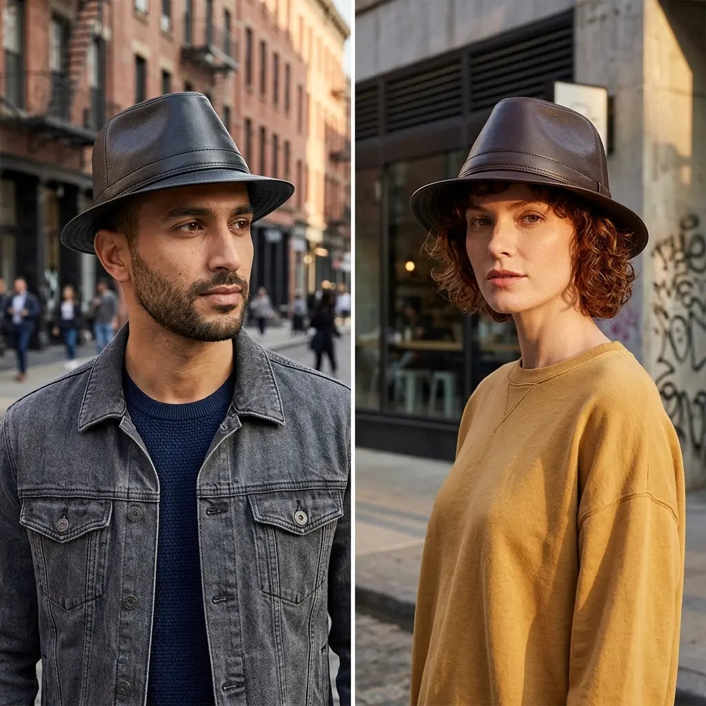 Ellington Genuine Leather Trilby Hat