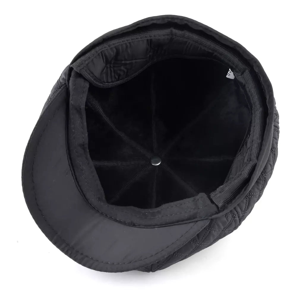 Ettinger Black Thick Cotton Newsboy Cap