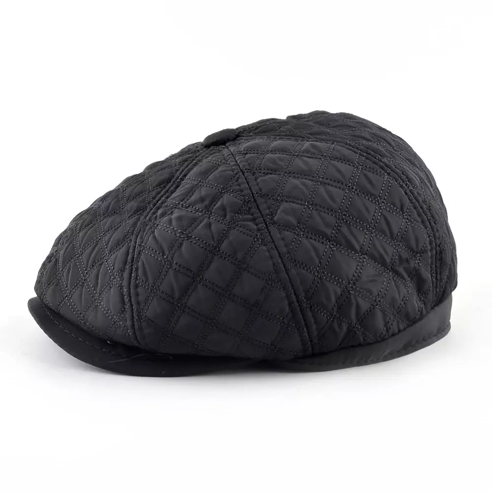 Ettinger Black Thick Cotton Newsboy Cap