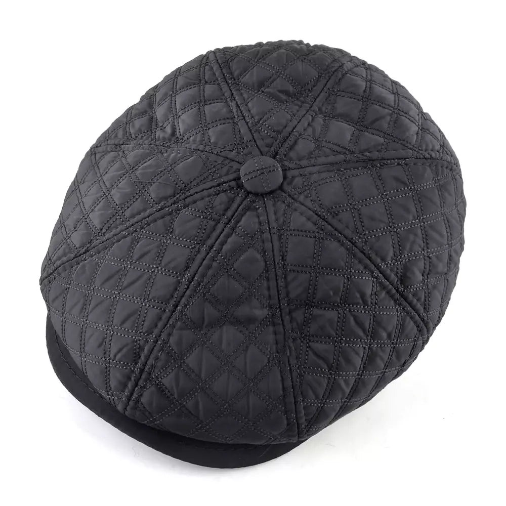 Ettinger Black Thick Cotton Newsboy Cap