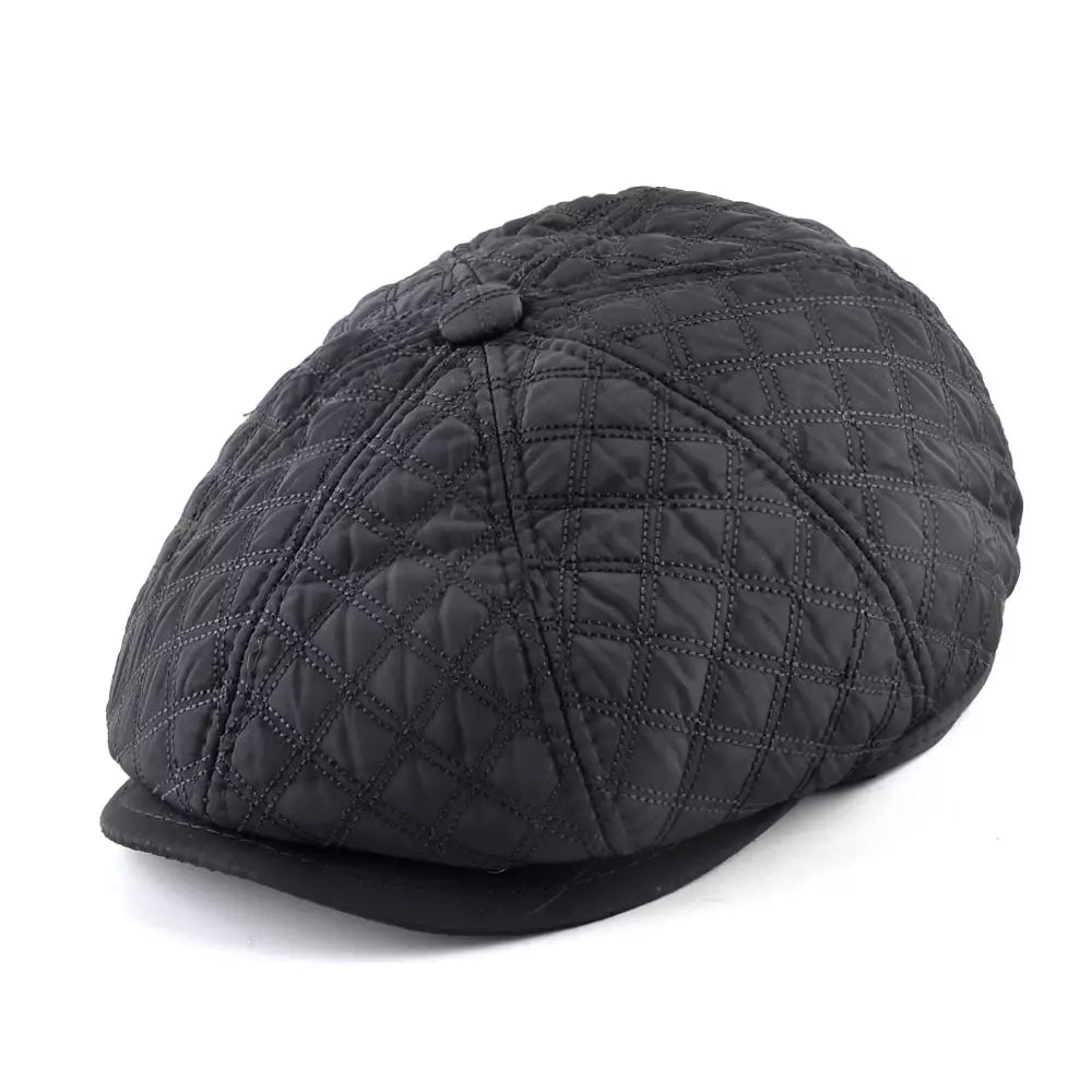 Ettinger Black Thick Cotton Newsboy Cap