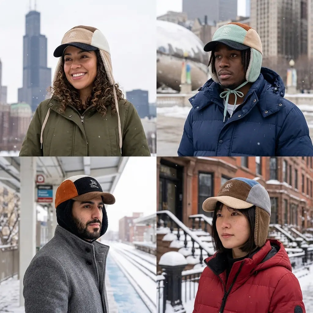 Everest Winter Corduroy Earflaps 5-Panels Cap
