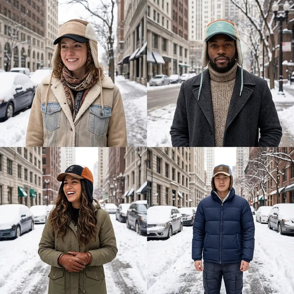 Everest Winter Corduroy Earflaps 5-Panels Cap