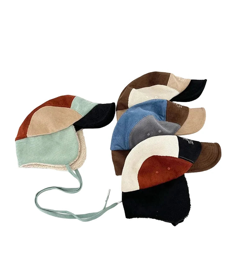 Everest Winter Corduroy Earflaps 5-Panels Cap