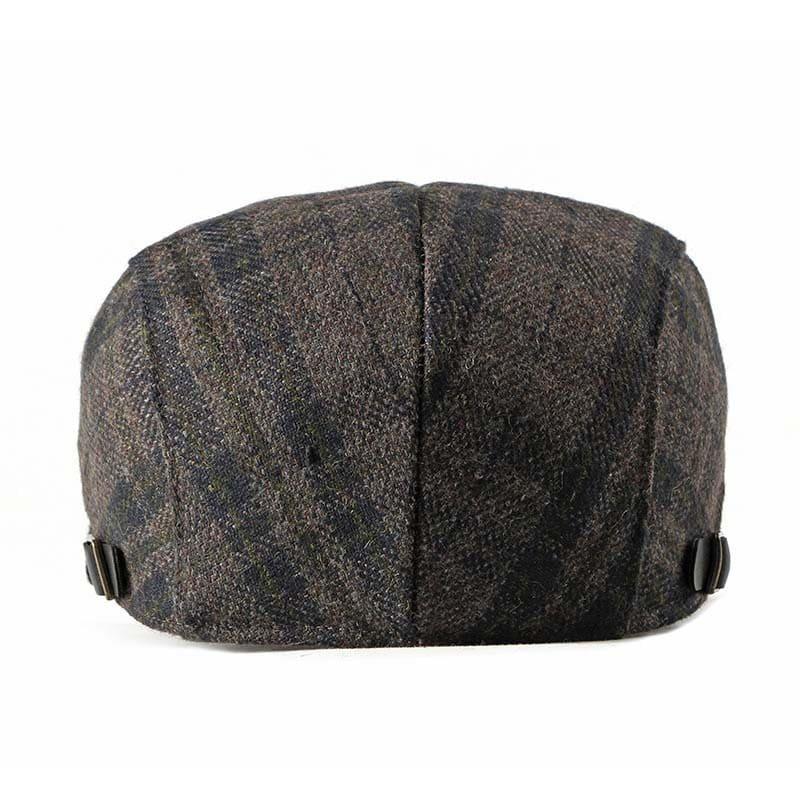 FBN Brown Tartan Wool Flat Cap